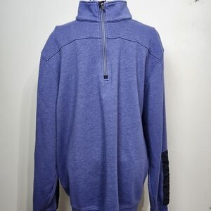 Bugatchi XL Blue Quarter Zip Pullover Stretch Performance Golf Athleisure